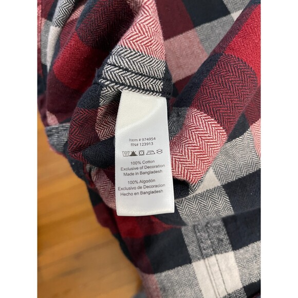 Jachs MFG Co. Red Black Grey Checkered Plaid Flannel Shirt - Men's Large - Picture 5 of 10